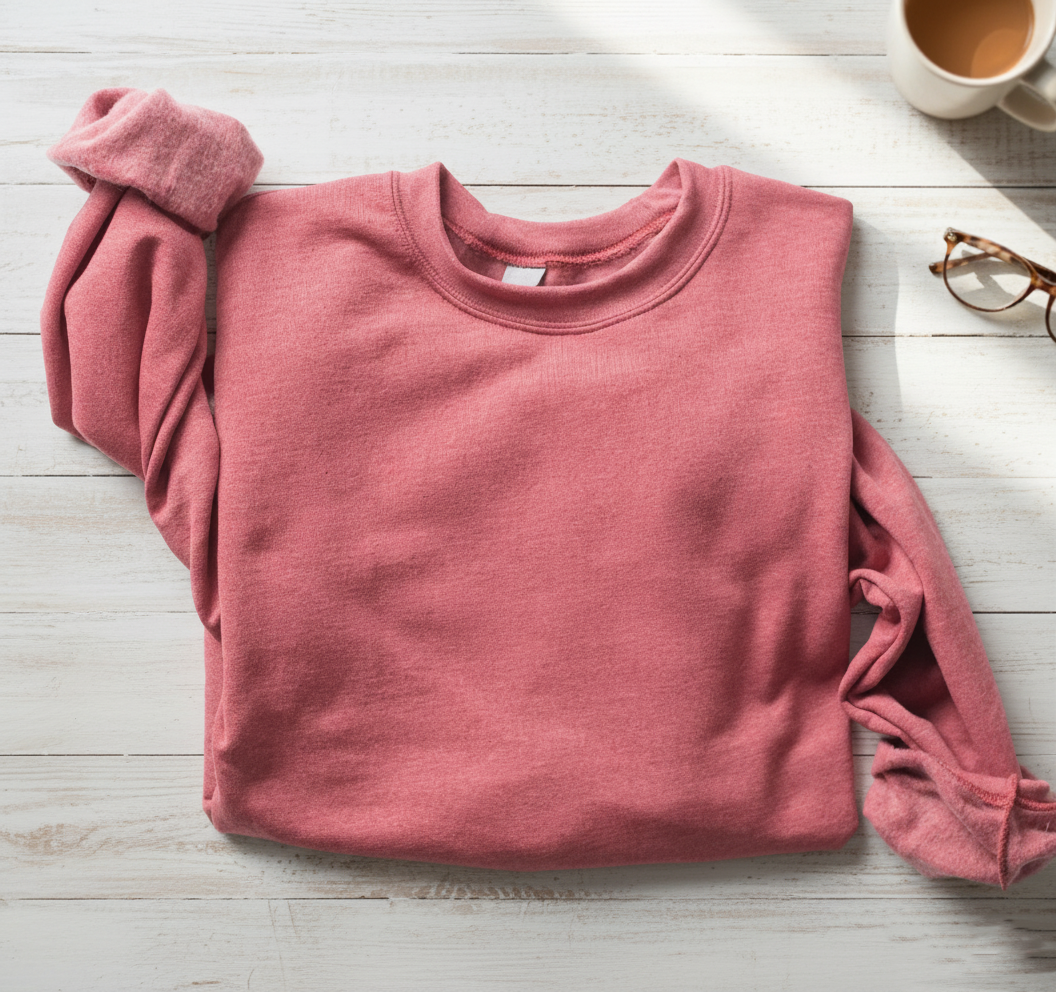 Custom Text Crewneck Sweatshirt Personalized Logo Sweatshirt: Sport Gray / M