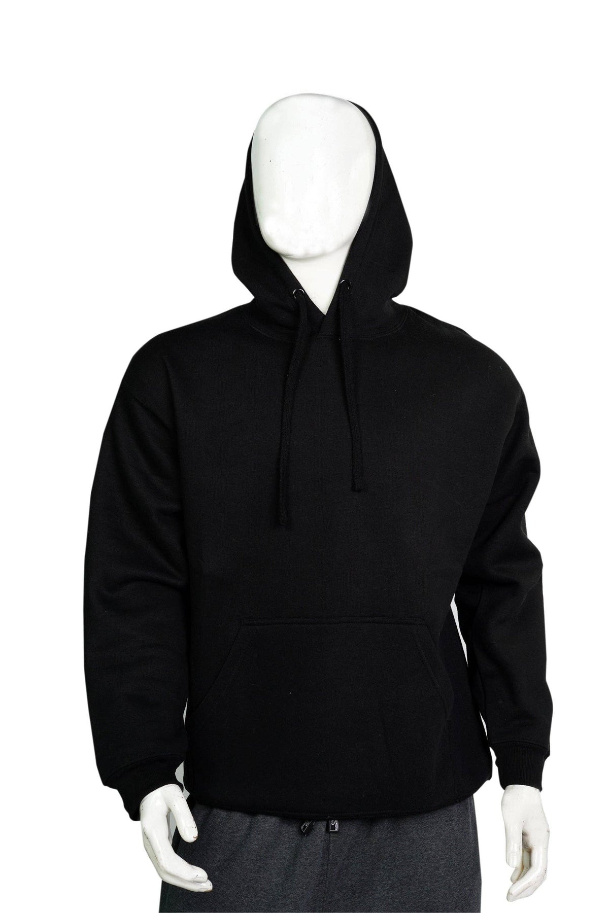 Cotton World Black Fleece Pullover Hoodie: M