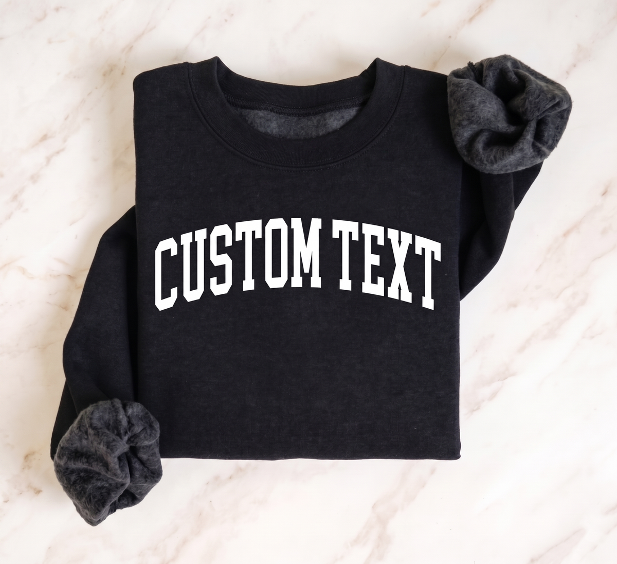 Custom Text Crewneck Sweatshirt Personalized Logo Sweatshirt: Sport Gray / M
