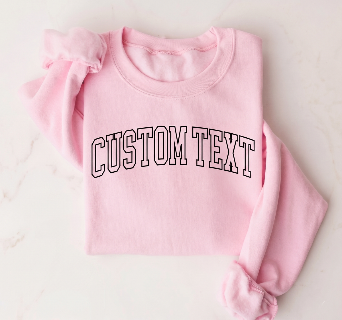 Custom Text Crewneck Sweatshirt Personalized Logo Sweatshirt: Black / S