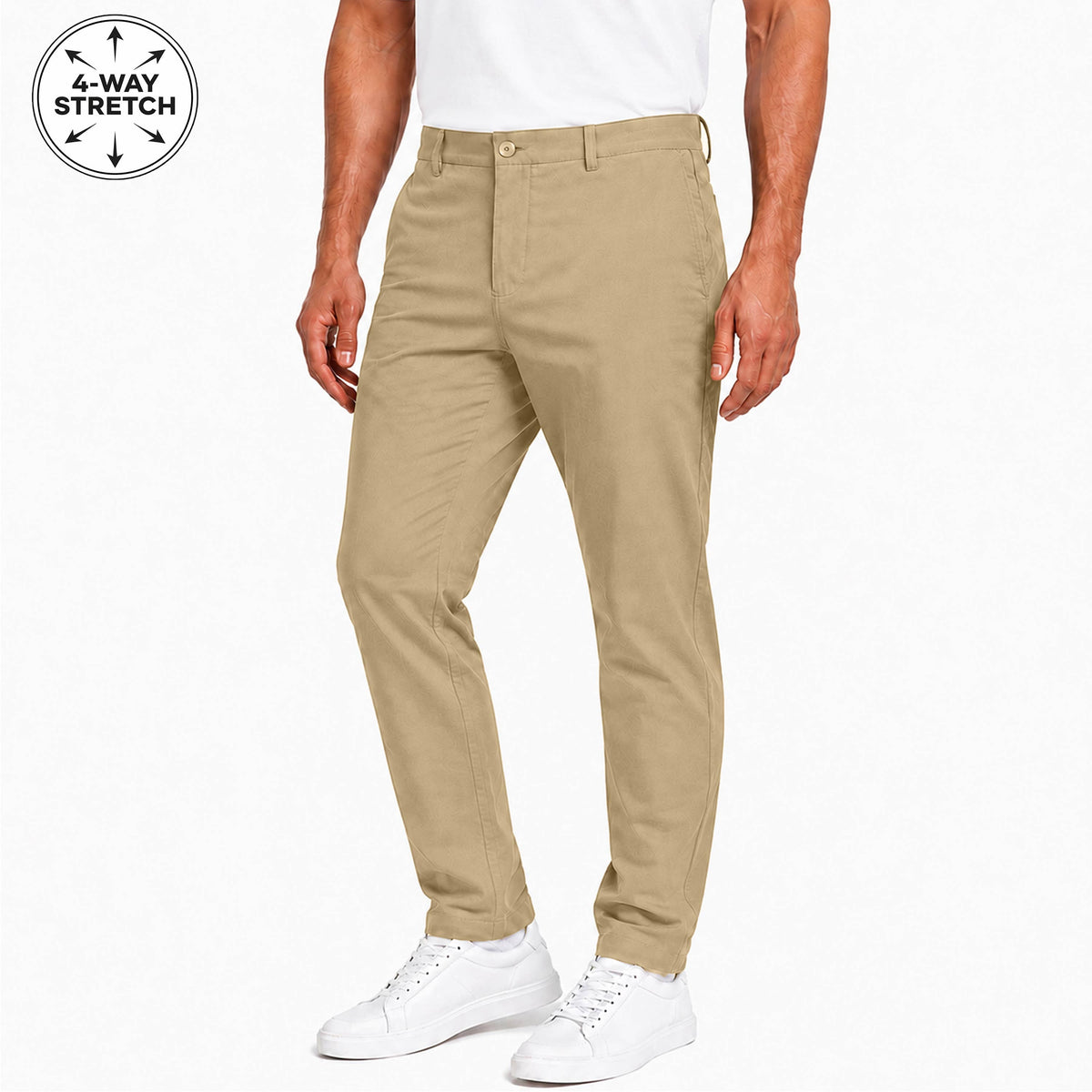 Men's Super Stretch Slim Fit Chino Pants - 31-Inch Inseam: Gray / 34