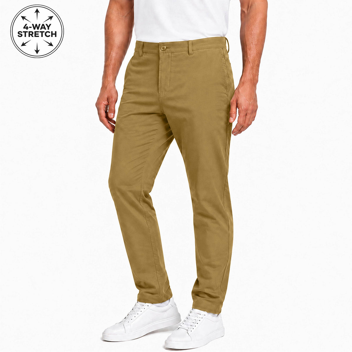 Men's Super Stretch Slim Fit Chino Pants - 31-Inch Inseam: Light Timber / 32