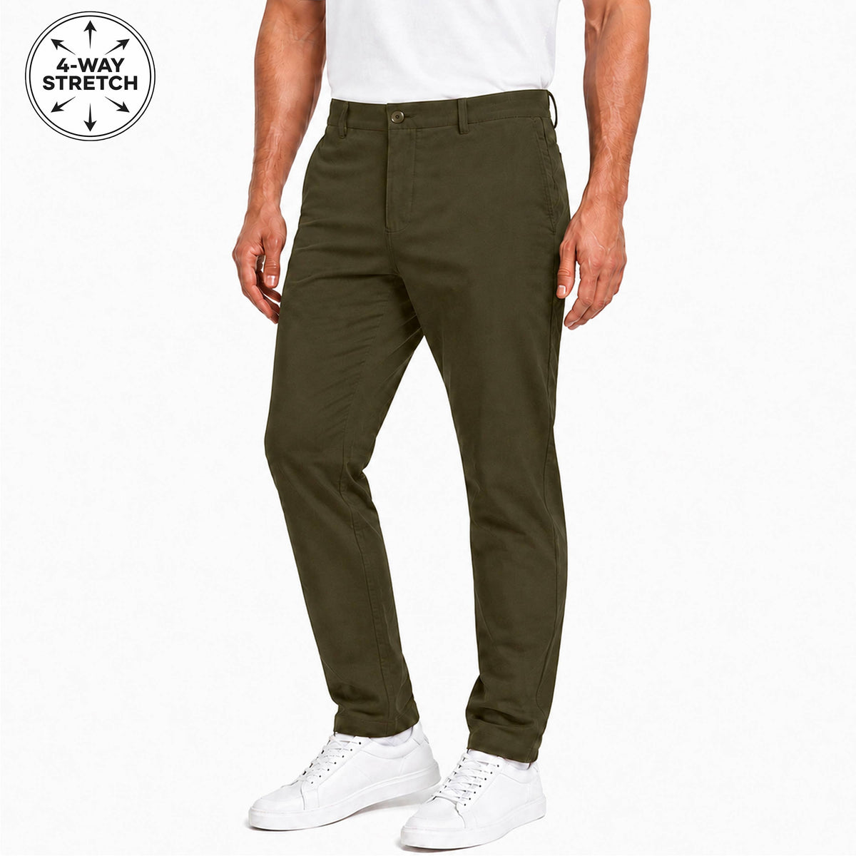 Men's Super Stretch Slim Fit Chino Pants - 31-Inch Inseam: Gray / 36
