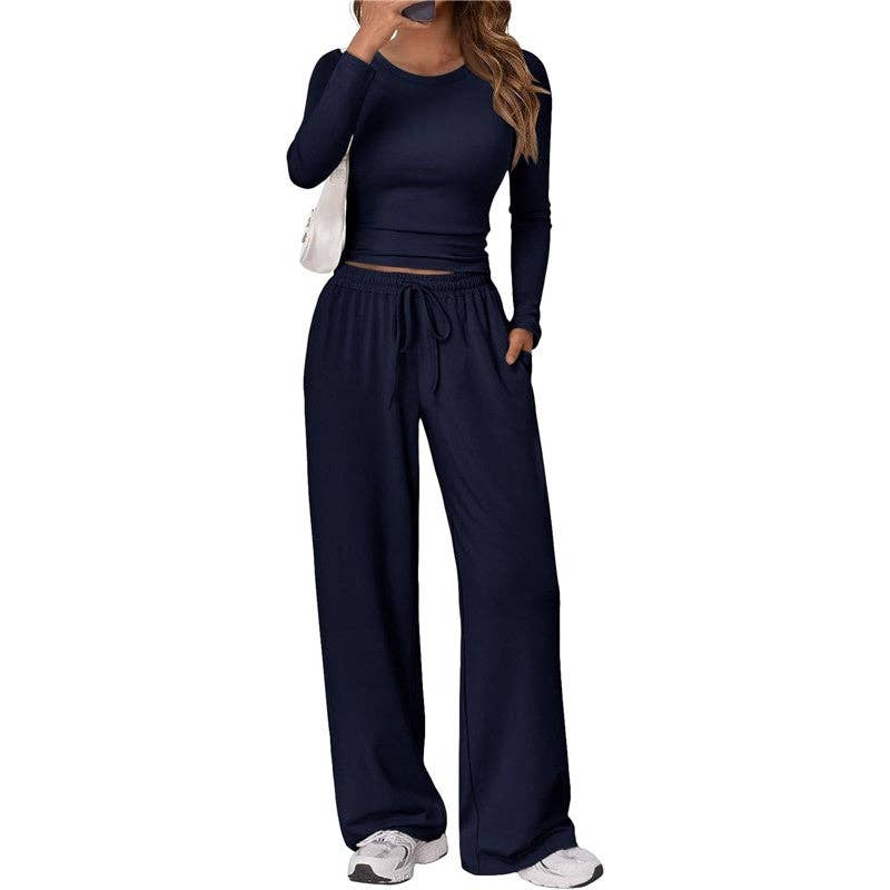 Casual Sportswear Yoga Set Long Sleeve: LIGHT COFFEE / L