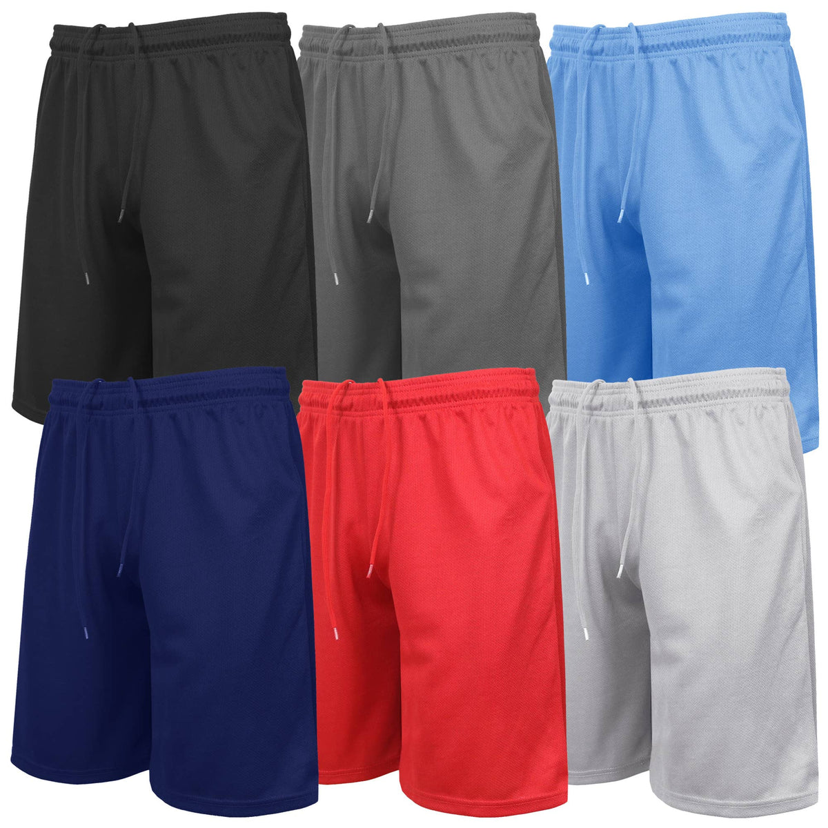 Men's Moisture Wicking Active Mesh Shorts (S-5XL): Silver / XL