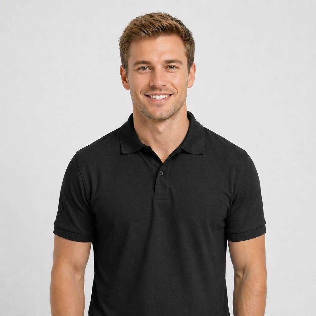 Men’s Premium Pique Cotton Polo Shirt – Breathable, Stylish: Black / M