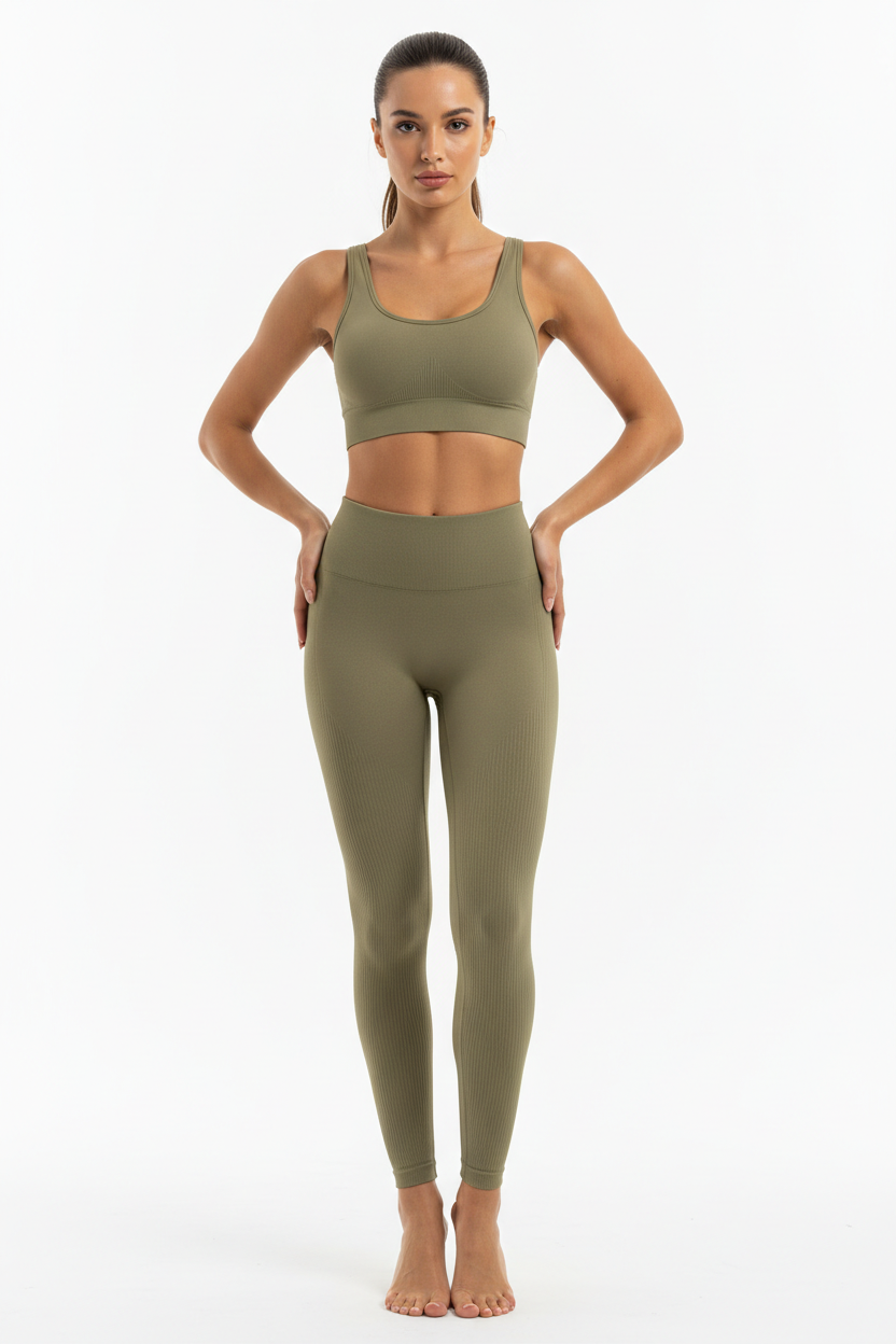 Seamless Yoga Set - Khaki