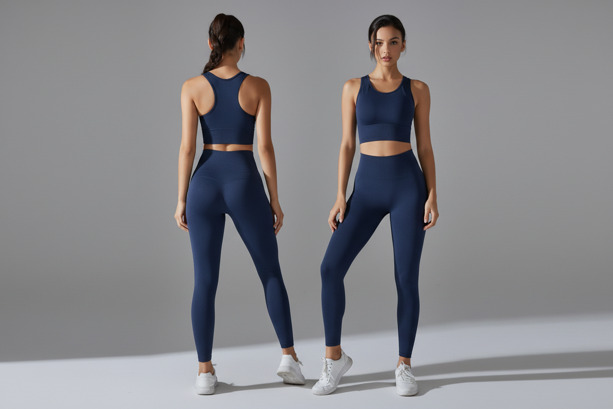 Navy Blue Seamless Yoga Set